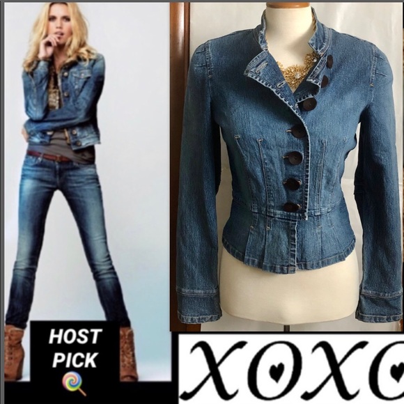 peplum style denim jacket